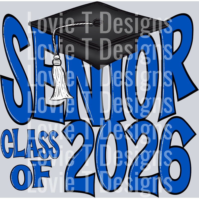 SENIOR CAP 2026 ROYAL BLUE|Pocket 4″|Infant 6″|Toddler 7″|Youth 8.5″|Adult 11″|Adult 12″