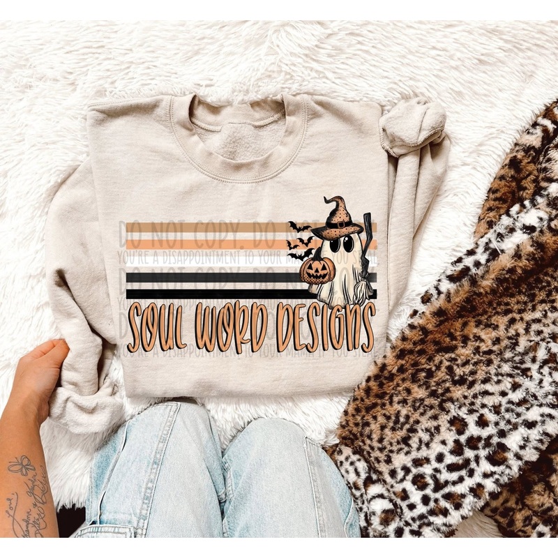 VINTAGE GHOST RETRO STRIPE – CUSTOM BUSINESS NAME