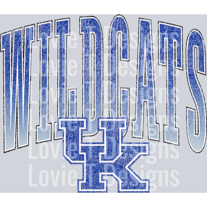 WILDCATS DISTRESSED|Pocket 4″|Infant 6″|Toddler 7″|Youth 8.5″|Adult 11″|Adult 12″