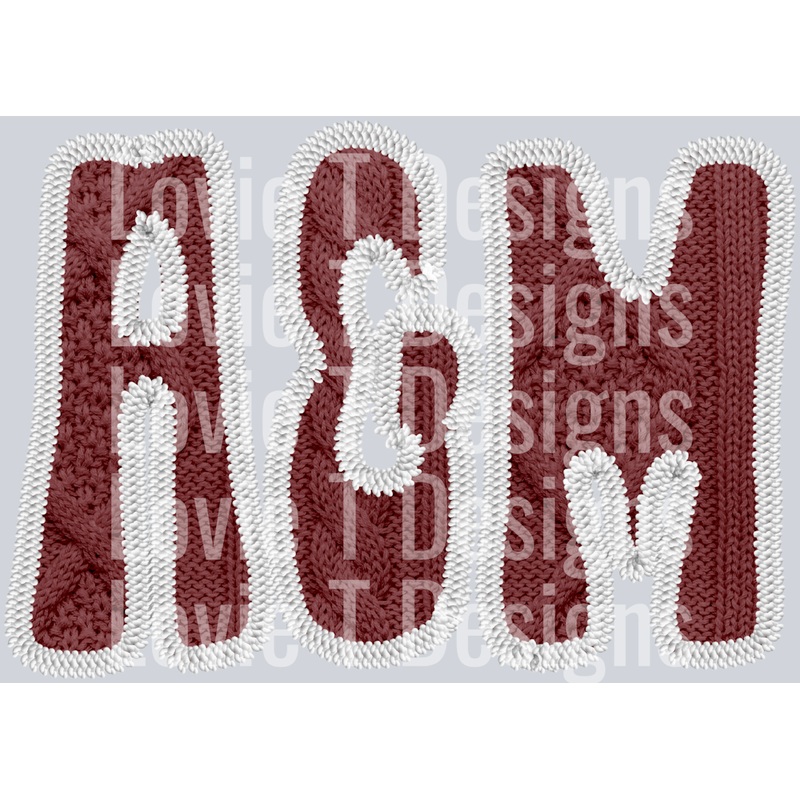 A&M SWEATER PATCH EMBROIDERY|Pocket 4″|Infant 6″|Toddler 7″|Youth 8.5″|Adult 11″|Adult 12″