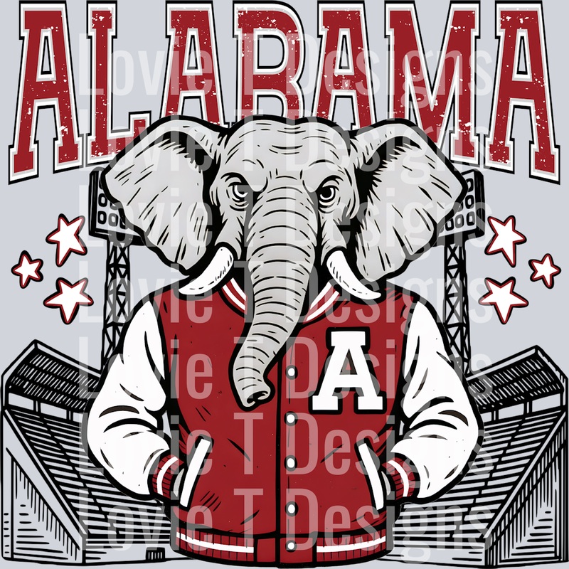ALABAMA LETTERMAN|Pocket 4″|Infant 6″|Toddler 7″|Youth 8.5″|Adult 11″|Adult 12″