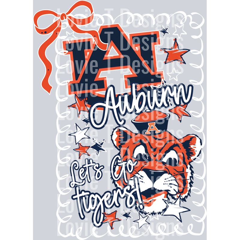 AUBURN TIGERS DOODLE FRAME MASCOTS