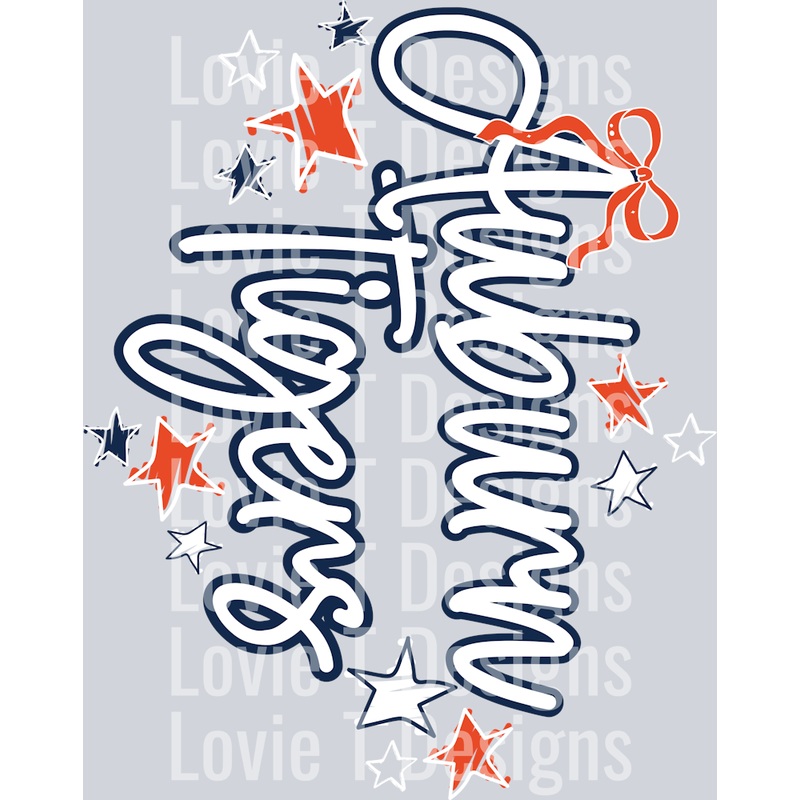 AUBURN TIGERS DOODLE FRAME MASCOTS FRONT