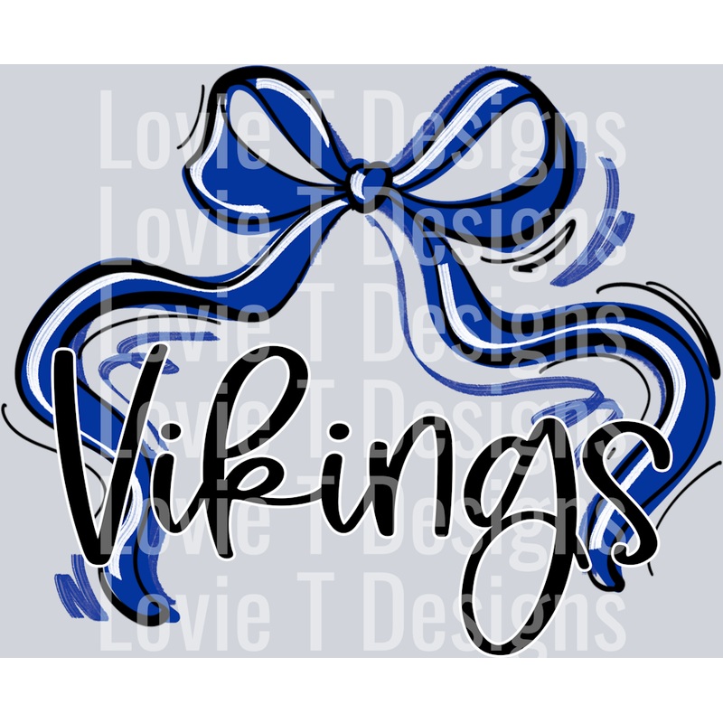 RIBBON SPORTS BOWS BLUE AND WHITE VIKINGS