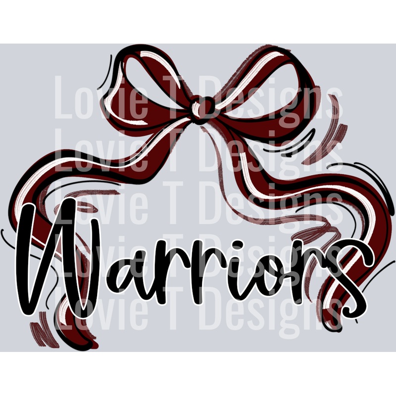 RIBBON SPORTS BOWS MAROON WHITE AND BLACK