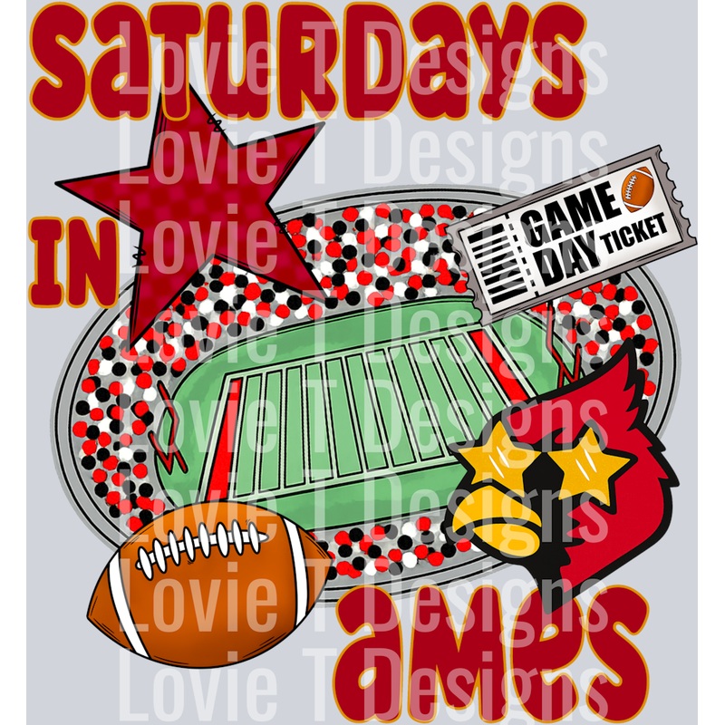 SATURDAY IN AMES 2|Pocket 4″|Infant 6″|Toddler 7″|Youth 8.5″|Adult 11″|Adult 12″