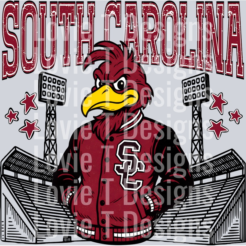 SOUTH CAROLINA LETTERMAN|Pocket 4″|Infant 6″|Toddler 7″|Youth 8.5″|Adult 11″|Adult 12″