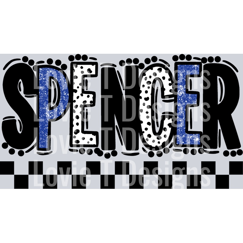 SPENCER BLACK ROYAL DOODLE DOT MASCOT