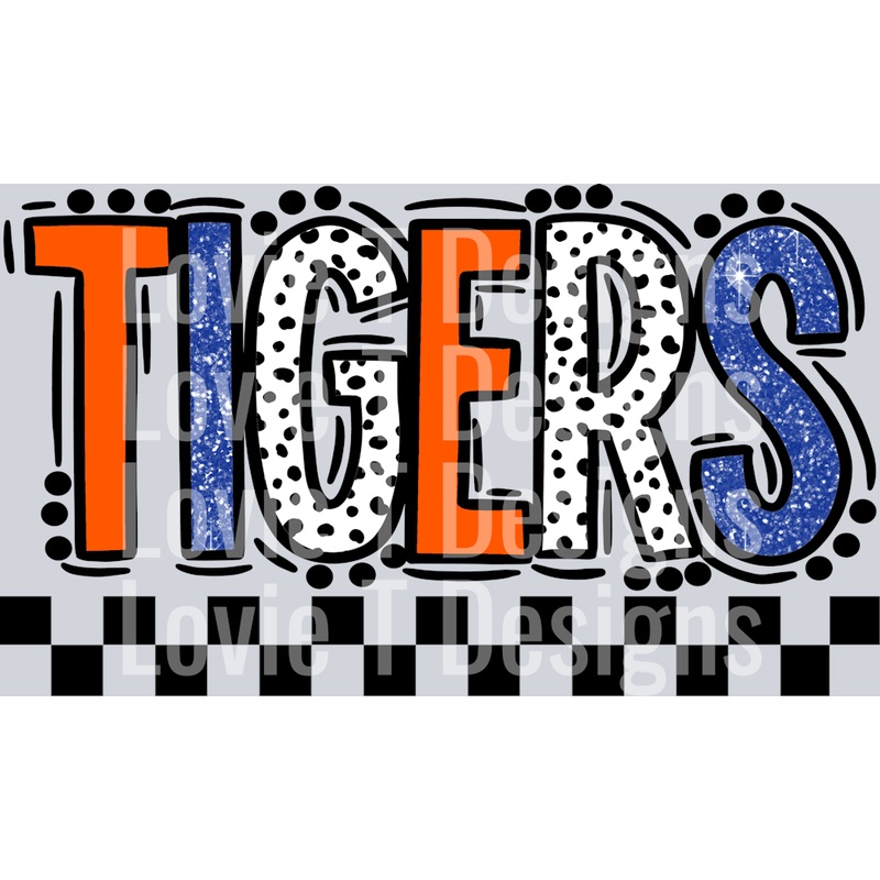 TIGERS ROYAL ORANGE DOODLE DOT MASCOT