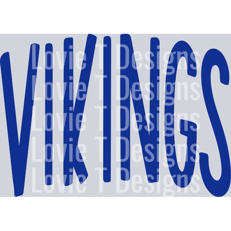 ARCHED MASCOT VIKINGS BLUE|Pocket 4″|Infant 6″|Toddler 7″|Youth 8.5″|Adult 11″|Adult 12″