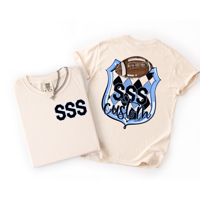 ARGYLE SCHOOL CREST + FRONT POCKET – CUSTOM NAME AND COLOR