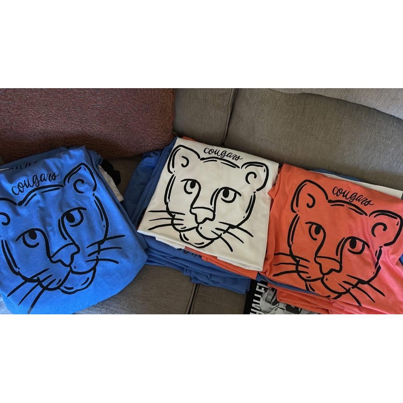 Custom Cougar Tees for Debra|S|M|L|XL|2XL|3XL|Gildan Heather Orange|Gildan Heather Royal|Gildan White