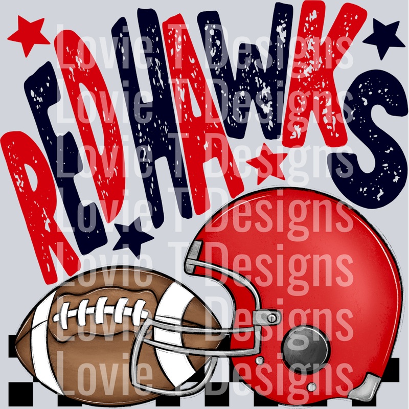 RED HAWKS FOOTBALL HELMET RED NAVY