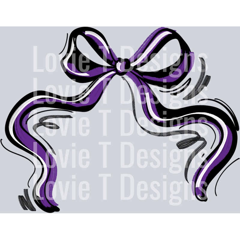 RIBBON SPORTS BOW PURPLE AND BLACK