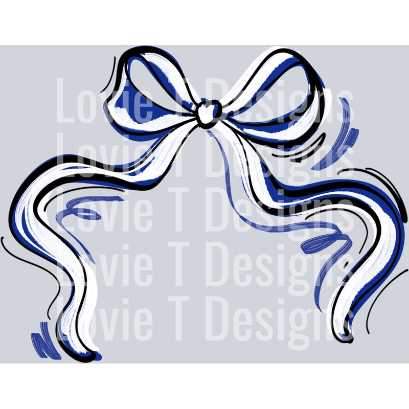 RIBBON SPORTS BOW ROYAL AND WHITE