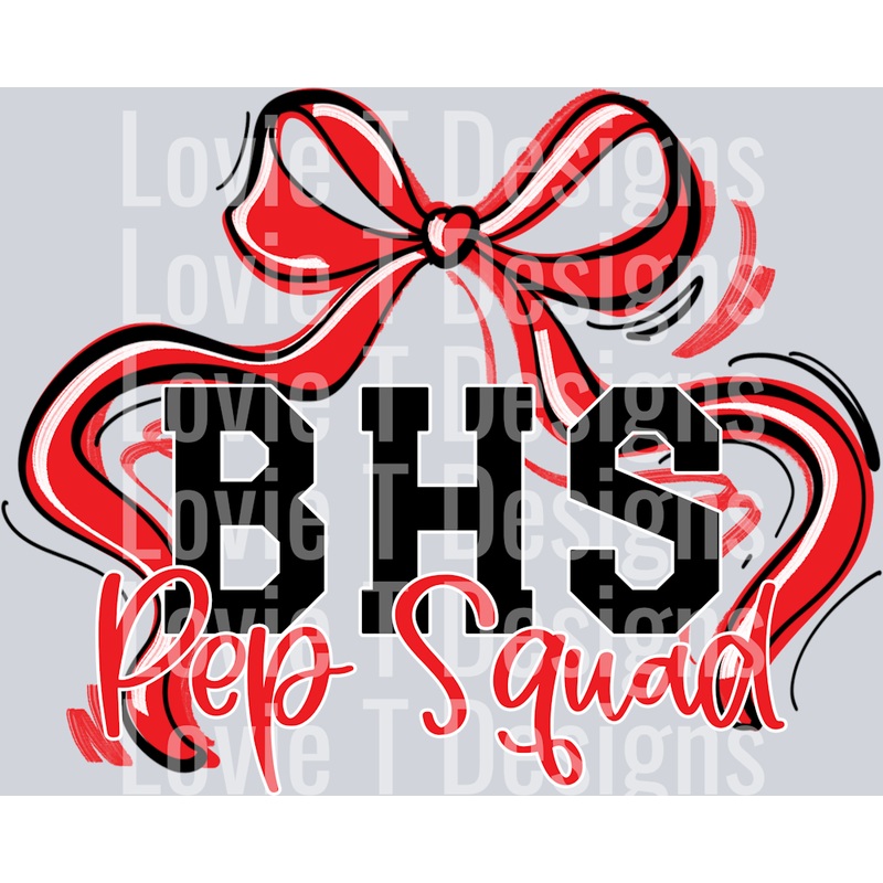 RIBBON SPORTS BOWS RED BHS PEP SQUAD CAPITAL