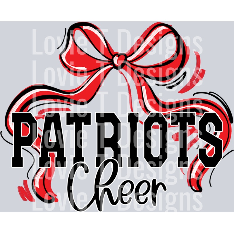 RIBBON SPORTS RED BLACK AND WHITE PATRIOTS CHEER