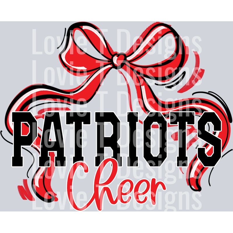 RIBBON SPORTS RED BLACK AND WHITE PATRIOTS CHEER IN RED