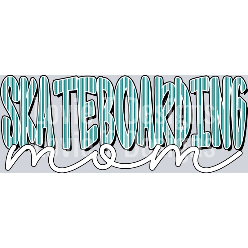 SKATBOARDING MOM TEAL SEARSUCKER PREPSTER