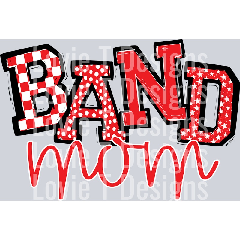 SO SPORT BAND MOM RED WHITE OUTLINE
