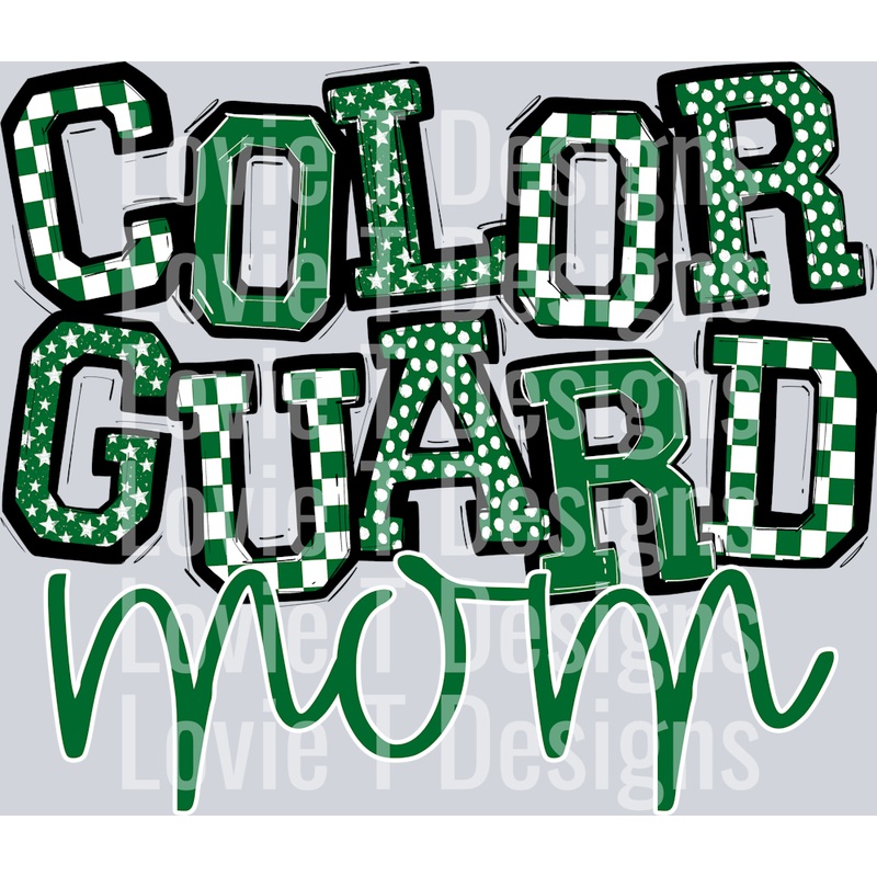 SO SPORTY COLOR GUARD MOM KELLY GREEN