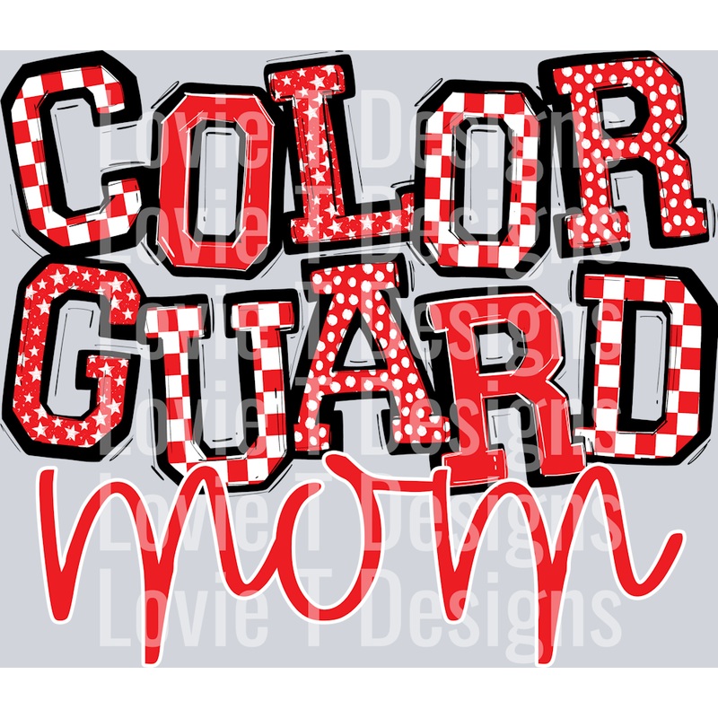 SO SPORTY COLOR GUARD MOM RED|Pocket 4″|Infant 6″|Toddler 7″|Youth 8.5″|Adult 11″|Adult 12″