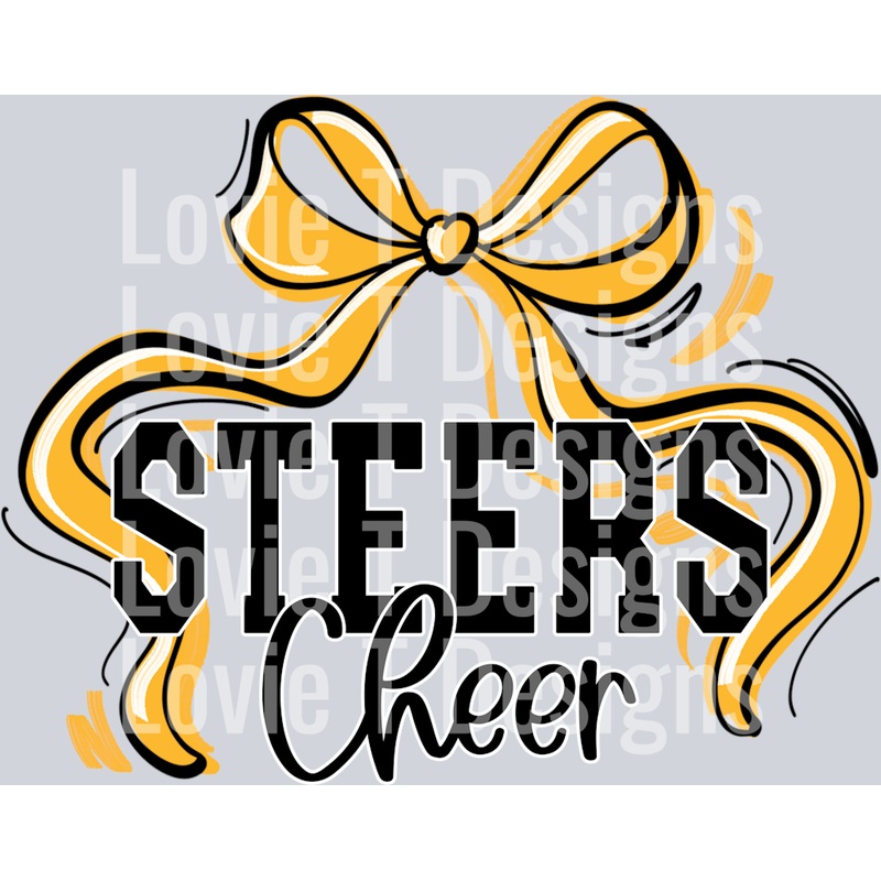 STEERS CHEER RIBBON GOLD AND WHITE