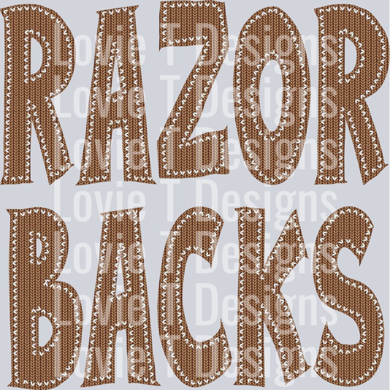 RAZORBACKS KNITTED STITCHED PATCH