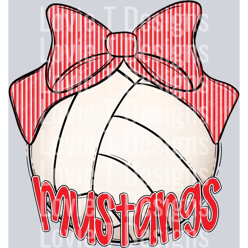 RED SEERSUCKER VOLLEYBALL MUSTANGS