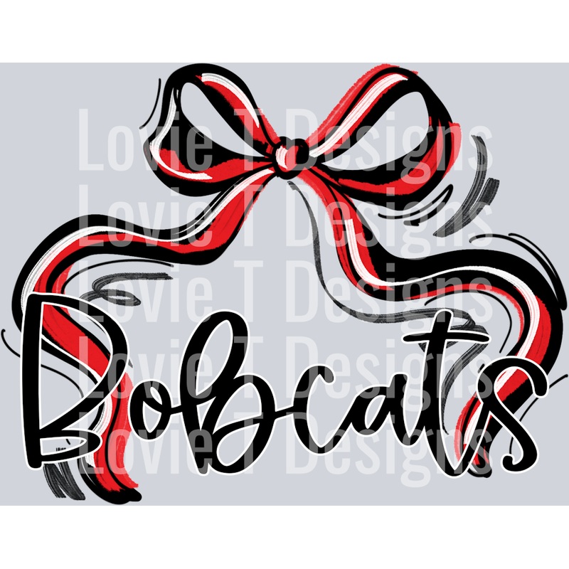 RIBBON SPORTS BLACK AND RED BOBCATS