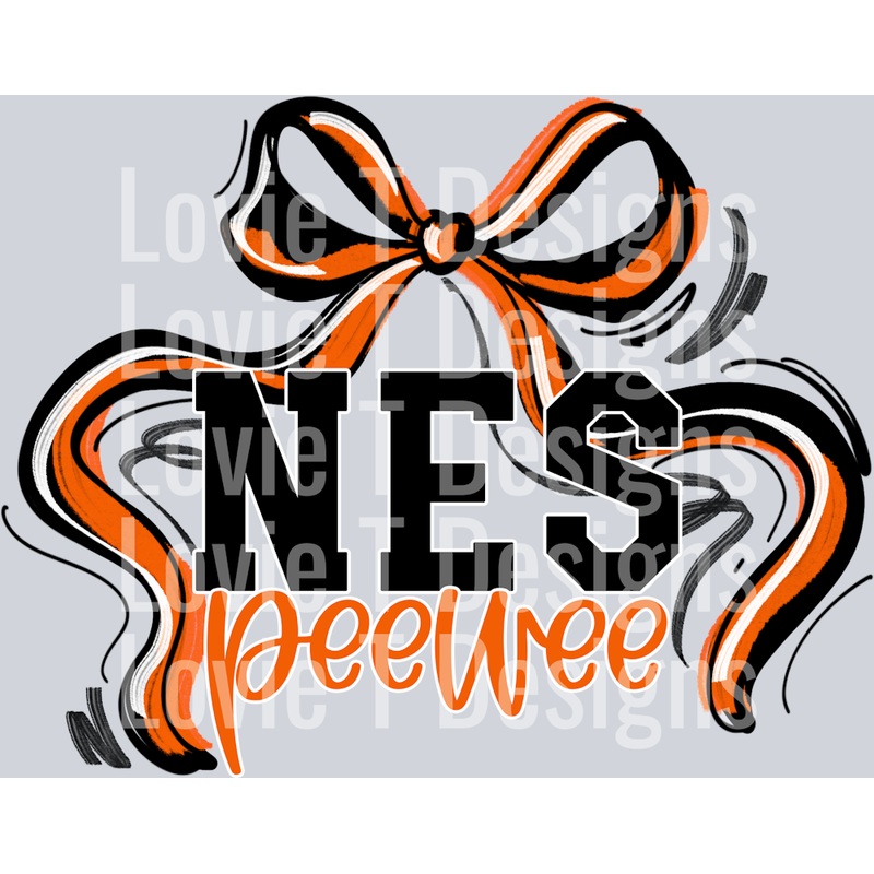 RIBBON SPORTS BOWS ORANGE BLACK NES PEEWEE