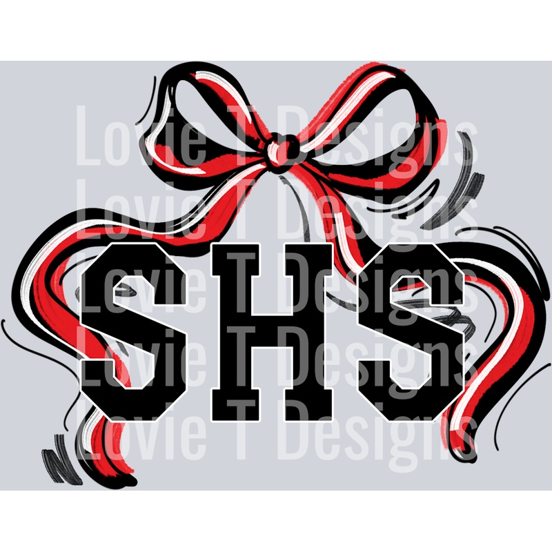 RIBBON SPORTS BOWS RED BLACK AND WHITE