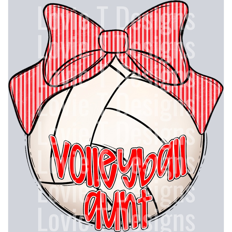 SPORT BOW VOLLEYBALL RED SEERSUCKER VOLLEYBALL AUNT