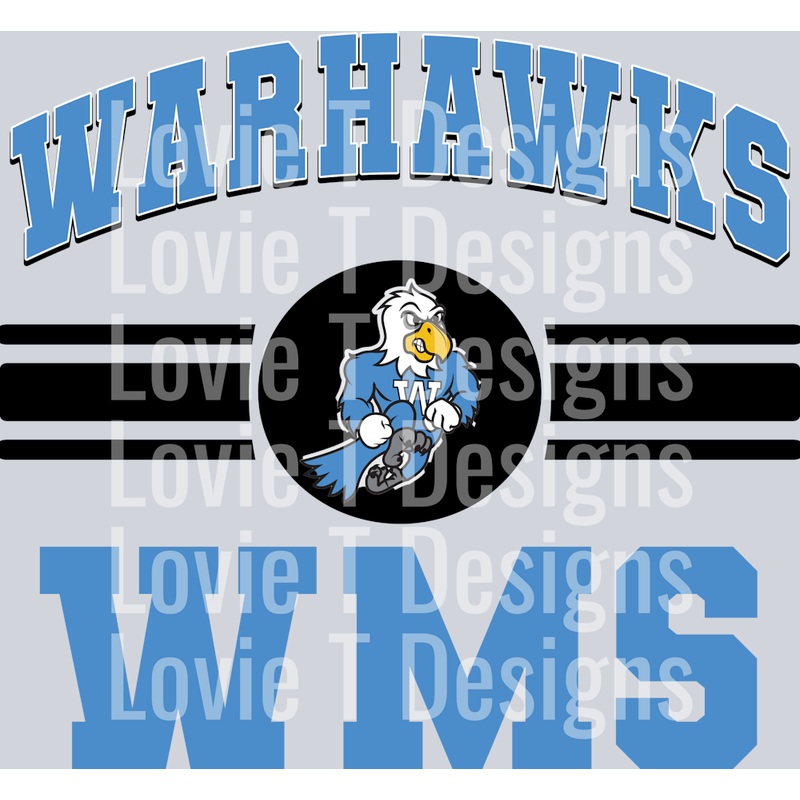 WARHAWKS CAROLINA BLUE SPORT STRIPE EMBLEM