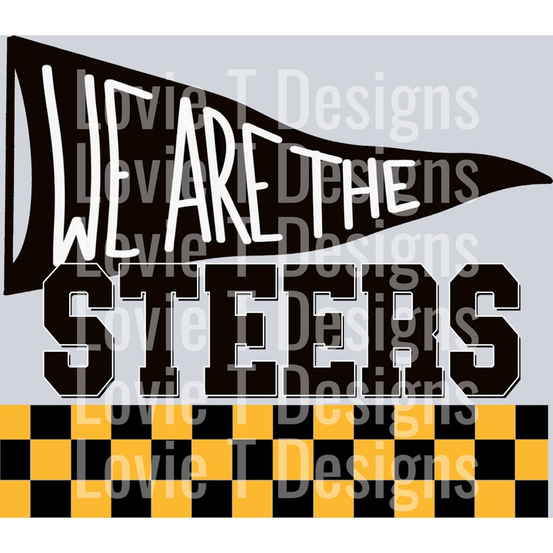 WE ARE STEERS GOLD AND BLACK|Youth 8.5″|Adult 11″|Adult 12″