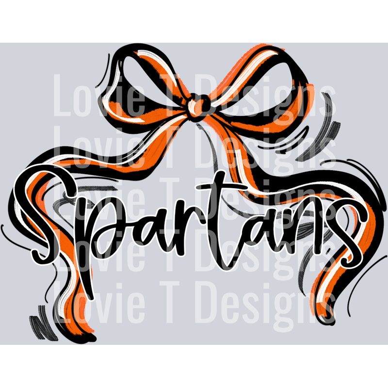 RIBBON SPORTS BOWS ORANGE AND BLACK SPARTANS