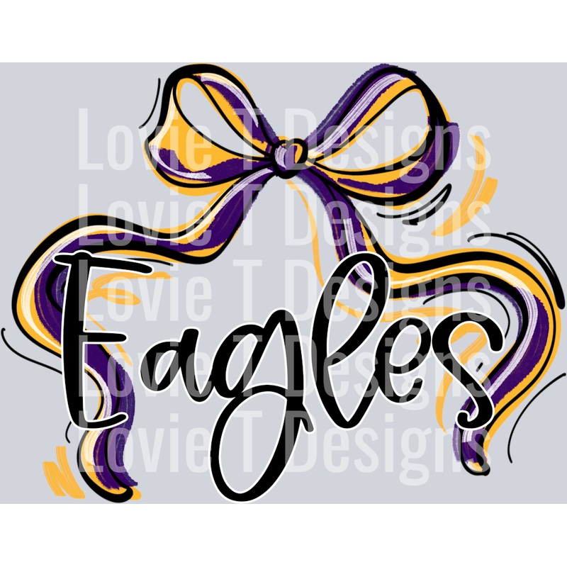 RIBBON SPORTS BOWS PURPLE AND YELLOW EAGLES