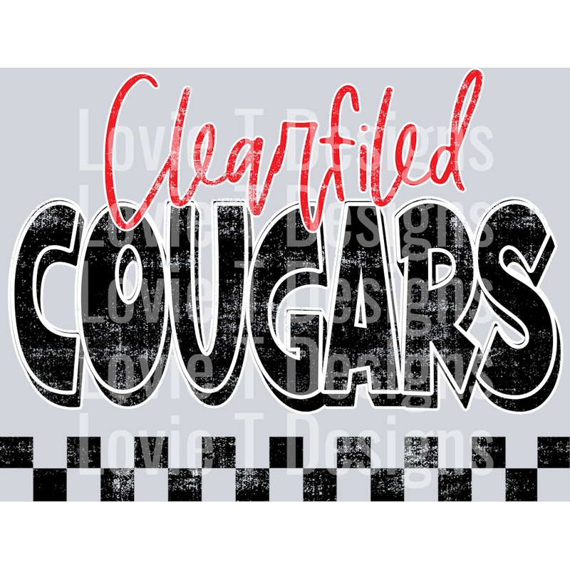 SCHOOL SPIRIT GRUNGE CLEARFIELD COUGARS