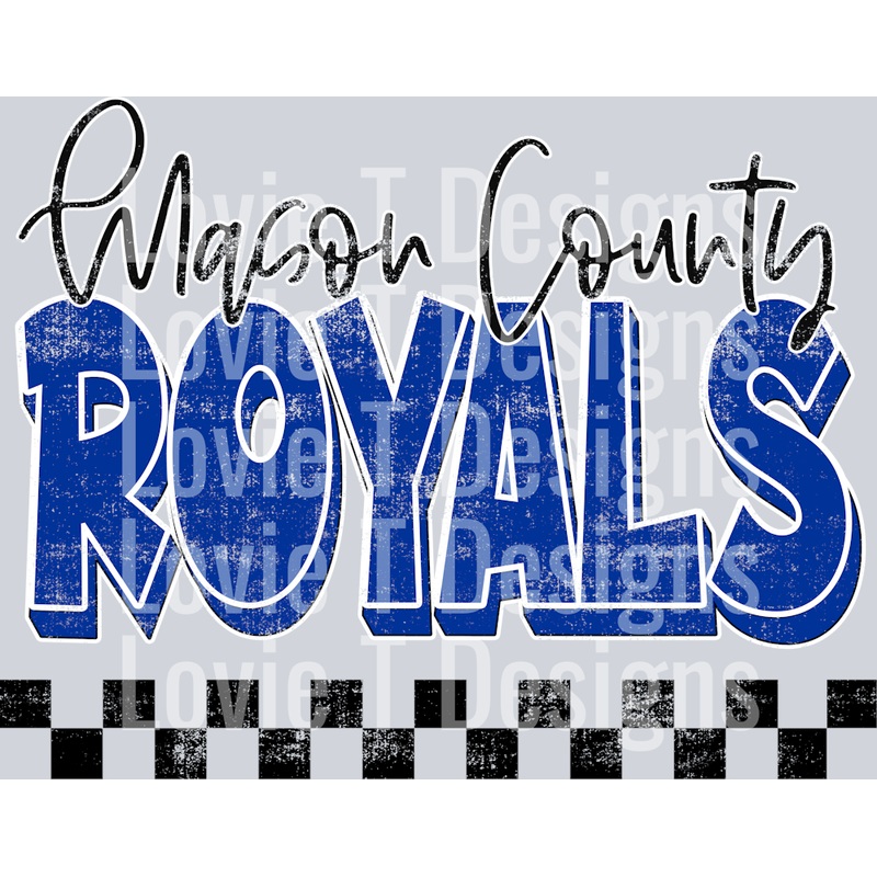 SCHOOL SPIRIT GRUNGE MASCON COUNTY ROYALS SB