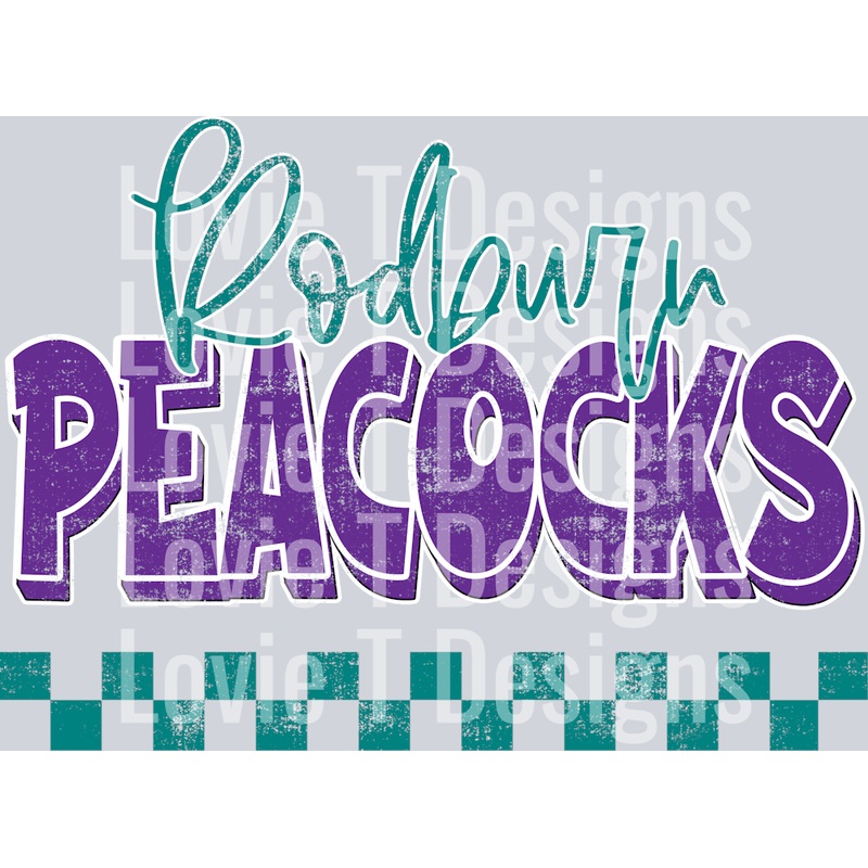 SCHOOL SPIRIT GRUNGE RODBURN PEACOCKS