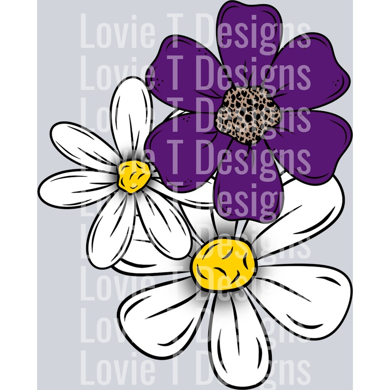 SCHOOL SWOOP PURPLE FLOWERS|Pocket 4″(3.24in x 4.00in)