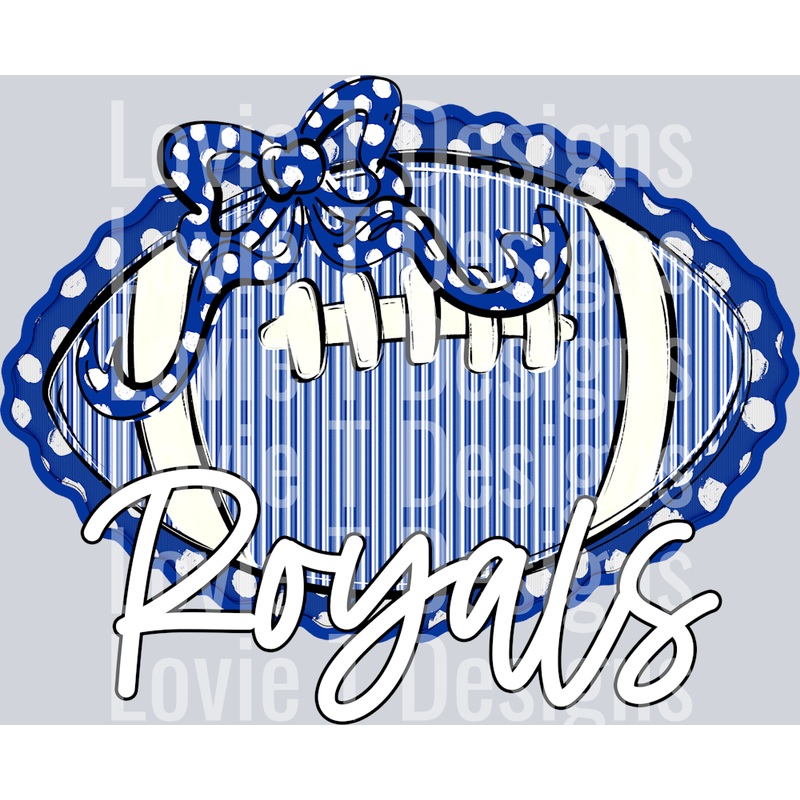 SEERSUCKER FOOTBALL + MATCHING BOWS ROYAL ROYALS