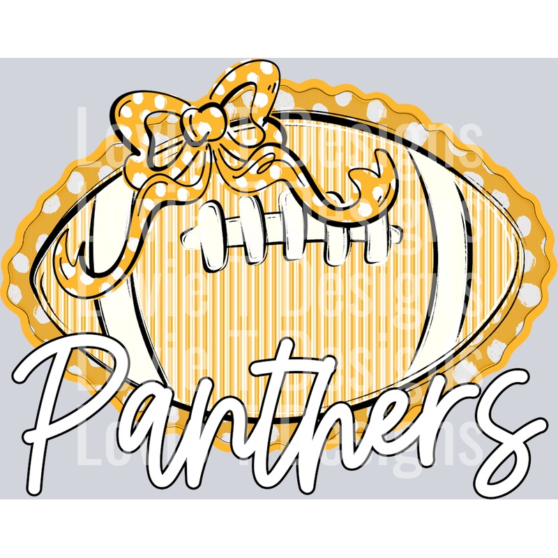 SEERSUCKER FOOTBALL + MATCHING BOWS YELLOW PANTHERS