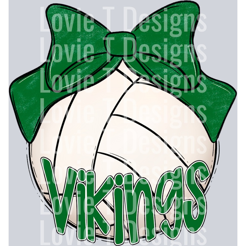 SPORT BOW VOLLEYBALL VIKINGS KELLY GREEN