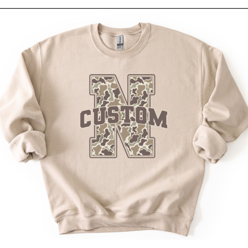 CUSTOM CAMO LETTER WITH NAME|Youth|Adult 11″|Adult 12″|Mockup