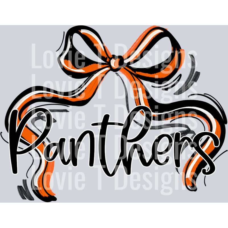 RIBBON SPORTS BOW ORANGE BLACK AND WHITE PANTHERS