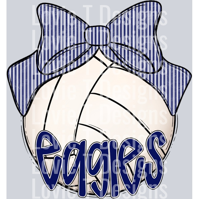 SPORT BOW BALLS VOLLEYBALL EAGLES NAVY