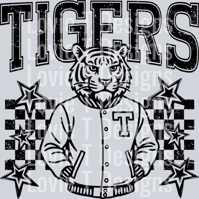 TIGERS CHECKERED AND STARS|Pocket 4″(4.00in x 4.00in)|Infant 6″(6.00in x 6.00in)|Toddler 7″(7.00in x 7.00in)|Youth 8.5″(8.50in x 8.50in)|Adult 11″(11.00in x 11.00in)|Adult 12″(12.00in x 12.00in)