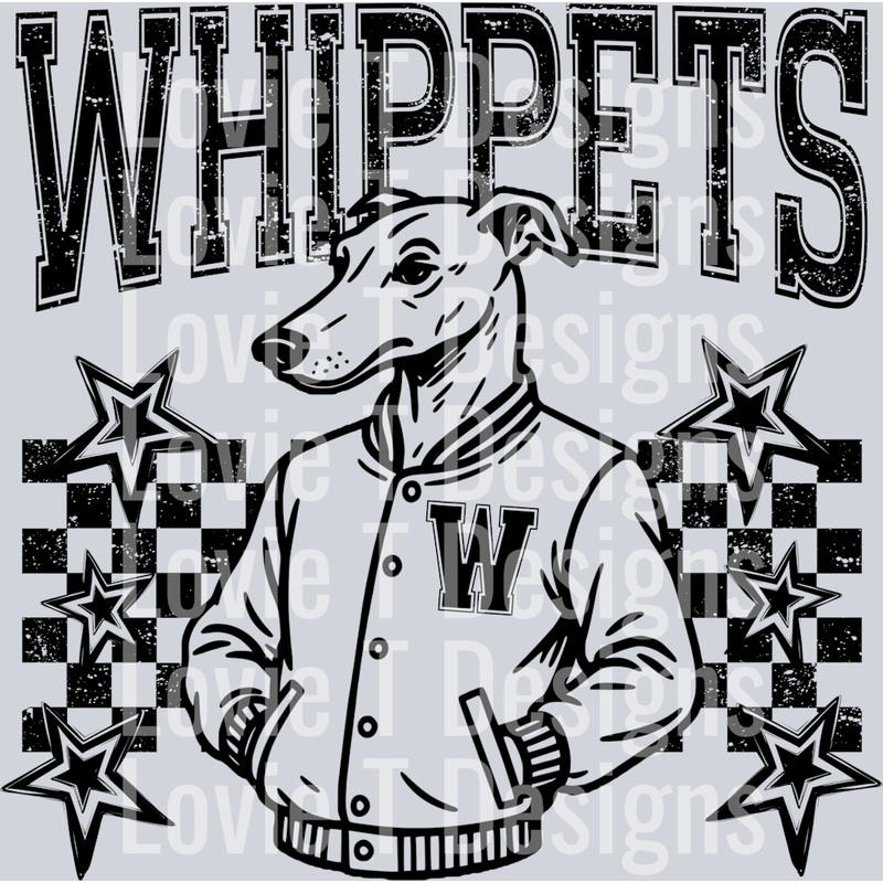 WHIPPETS CHECKERED AND STARS|Pocket 4″(4.00in x 3.98in)|Infant 6″(6.00in x 5.97in)|Toddler 7″(7.00in x 6.96in)|Youth 8.5″(8.50in x 8.46in)|Adult 11″(11.00in x 10.94in)|Adult 12″(12.00in x 11.94in)