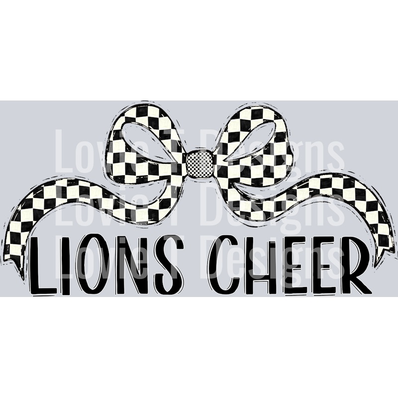 WIDE CHECKER BOW LIONS CHEER|Pocket 4″(4.00in x 1.97in)|Infant 6″(6.00in x 2.96in)|Toddler 7″(7.00in x 3.46in)|Youth 8.5″(8.50in x 4.20in)|Adult 11″(11.00in x 5.43in)|Adult 12″(12.00in x 5.92in)